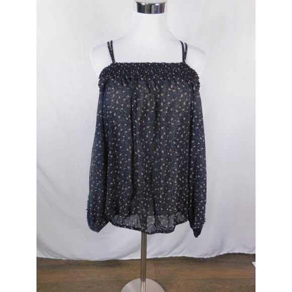 Jessica Simpson XL Black Print Smocked Cami Strappy Back - Picture 1 of 11